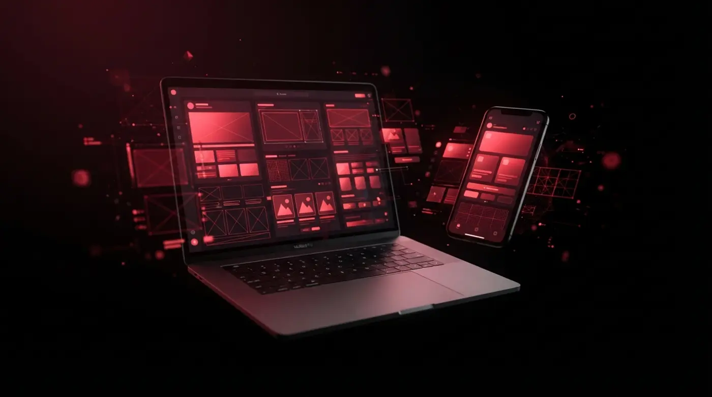 Laptop and phone showing a responsive website design