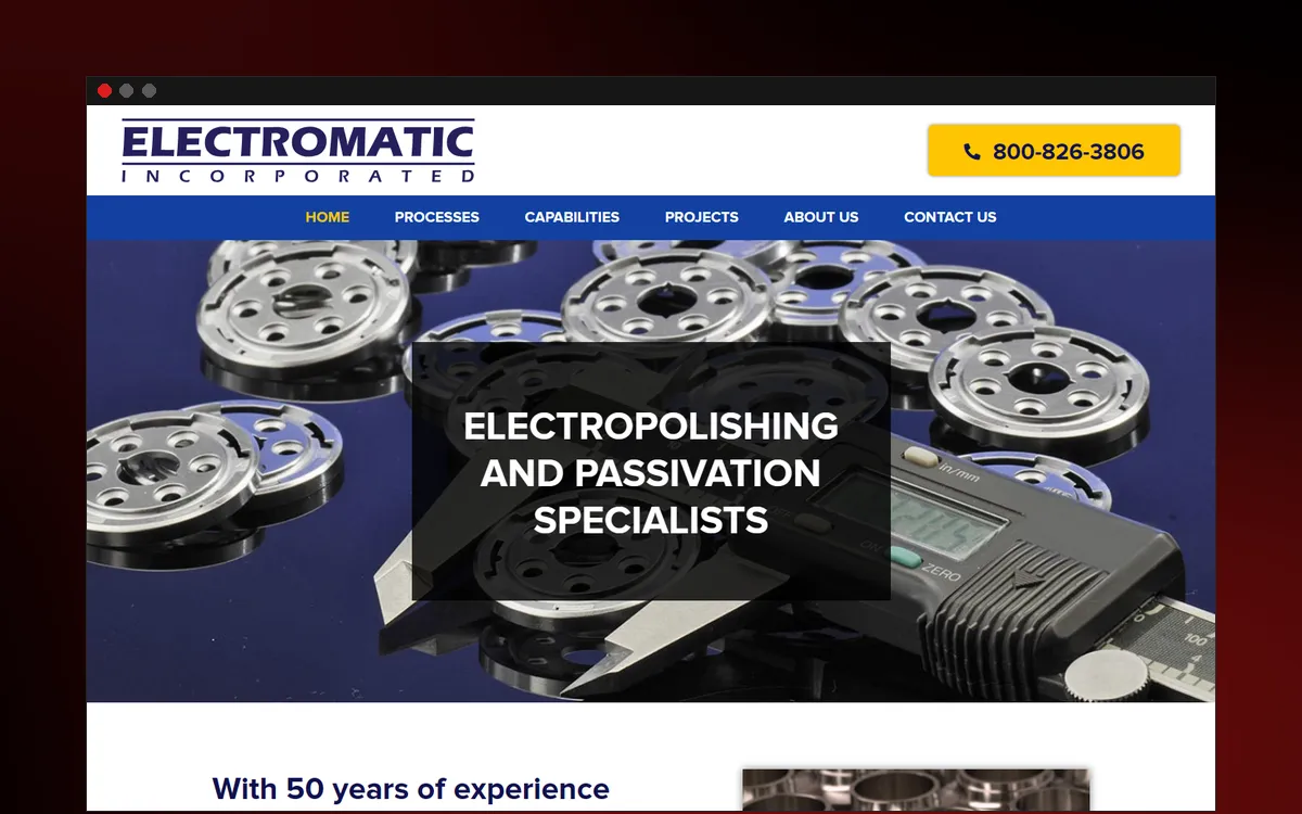 Electromatic website home page