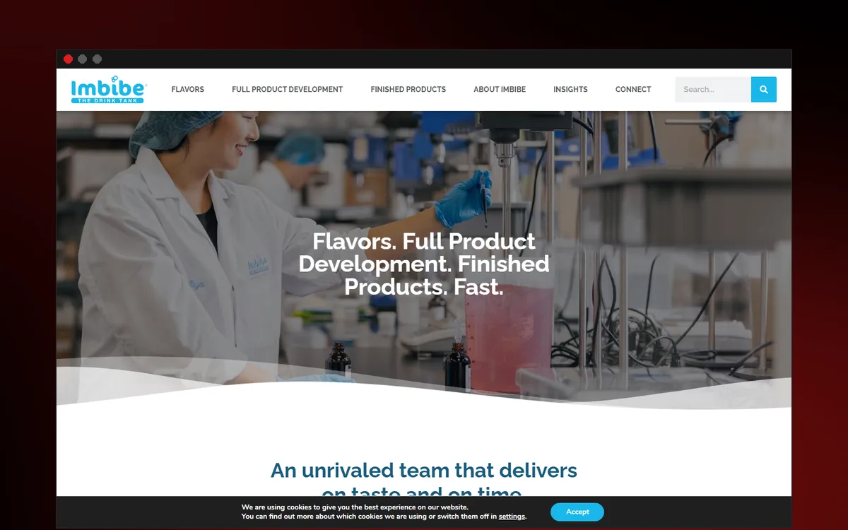 Imbibe website home page