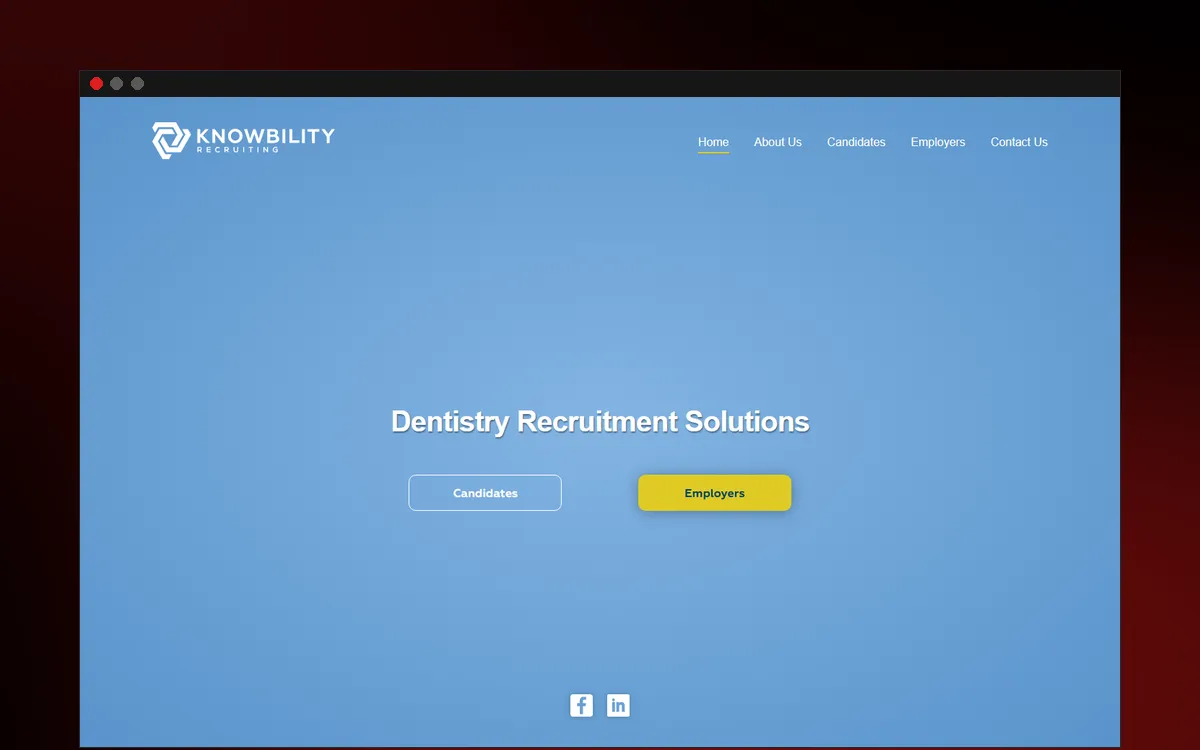 Knowbility Recruiting website home page